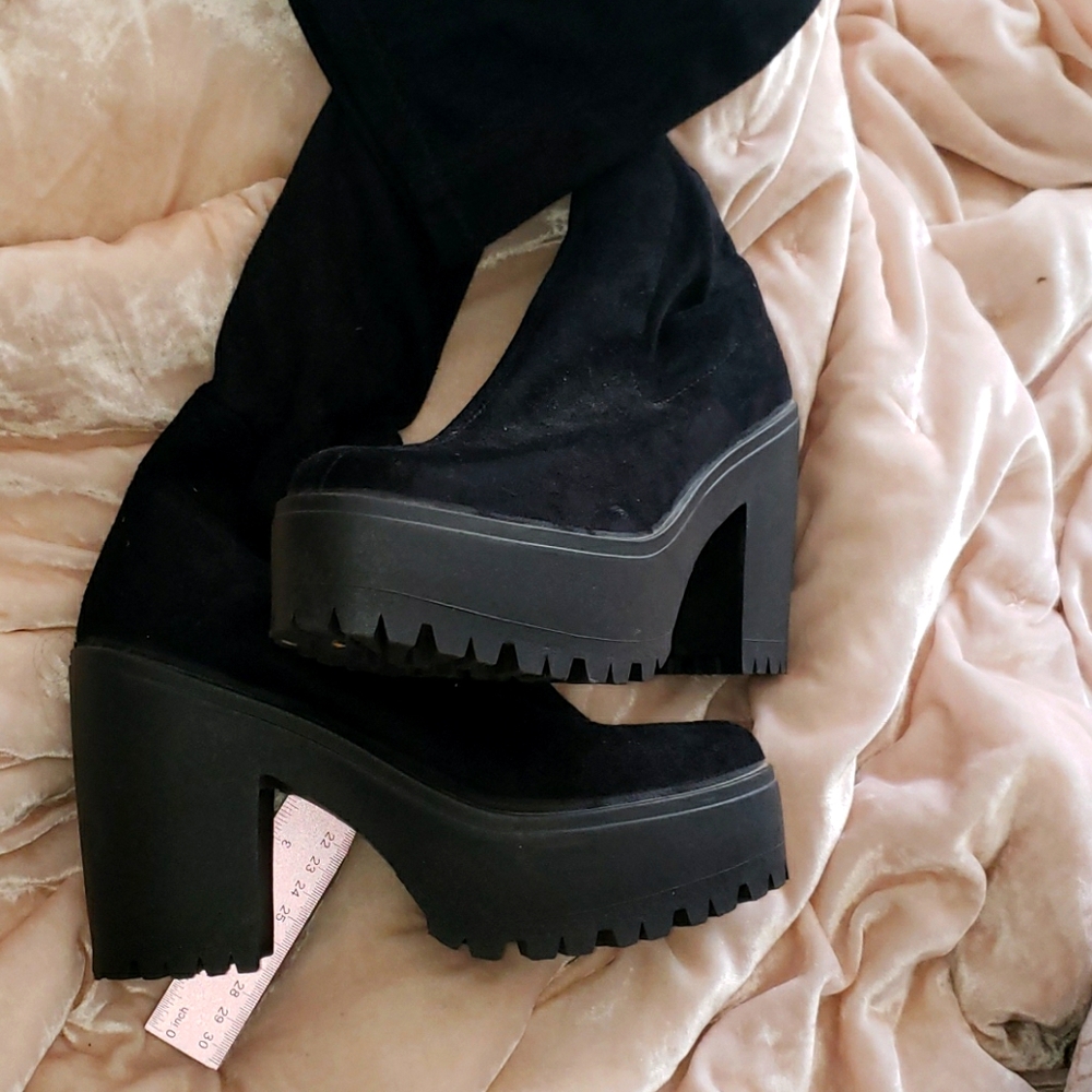 navy knee high boots river island